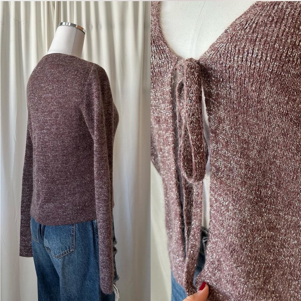 Vintage Y2K Hennes Collection Metallic tie-front cardigan wool blend size XL. - Picture 8 of 8